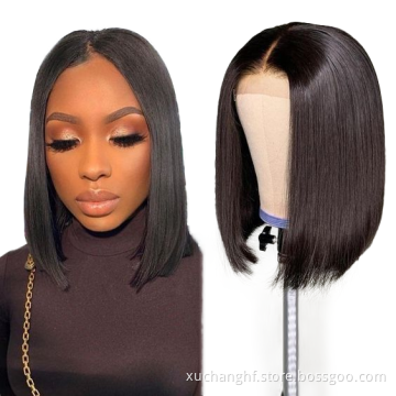 Cheap Vendor 4X4 Lace Front Closure Bob Wig 100% Brazilian Virgin Cuticle Aligned Human Hair Short Bob Wig For Black Women